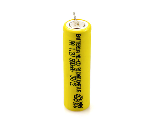 16.6g 1,2 V-de Batterij Navulbaar Geel pvc AA600mAh van CD van Ni