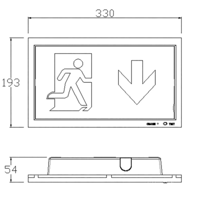 Binnen R Lithium Ion Batterij Noodverlichting LED Exit Wit 4W 50lm