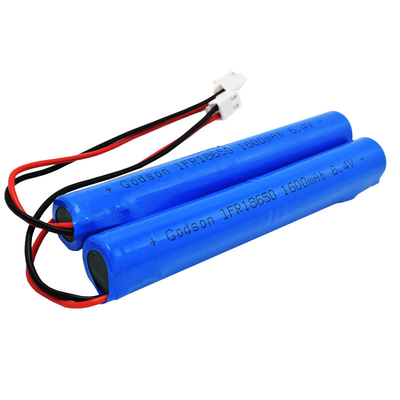 Het klantgerichte Pak van de de Batterijlifepo4 18650 1600mAh 6.4Volt Batterij van het Noodsituatie Lichte Lithium