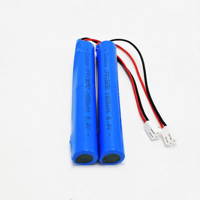 Het klantgerichte Pak van de de Batterijlifepo4 18650 1600mAh 6.4Volt Batterij van het Noodsituatie Lichte Lithium