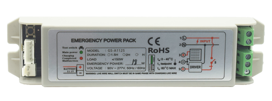 11-20W Max 1.25A Noodverlichting Power Pack 2h Op maat