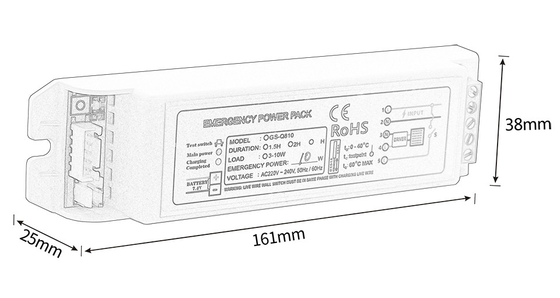 0.05A Noodverlichting Kit Vol vermogen GS-Q810 Convertor 10W Noodinverter Onderhoud Type
