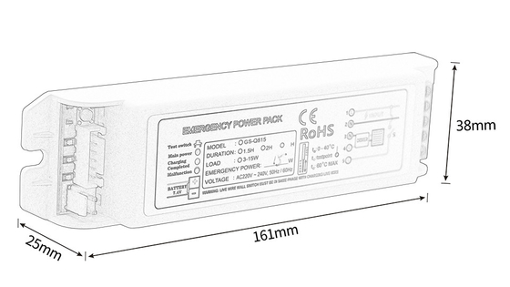 300V noodverlichting Kit Vol vermogen GS-Q815 Convertor 10W noodomvormer Onderhoud Type