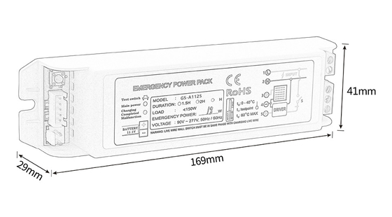 Li-ion noodstroompakket omvormer onderhouden type noodstroom 11-20W GS-A1125