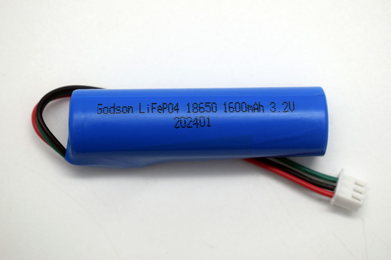 LiFePO4 18650 noodlicht Lithiumbatterie 1600mAh 3.2V Stick Type met NTC-connector JST-XH-3P UL1007