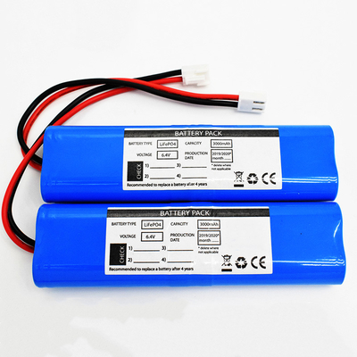 18650 3000mAh 6.4 Volt Side By Side LiFePO4 batterijen Hoogtemperatuurprestaties
