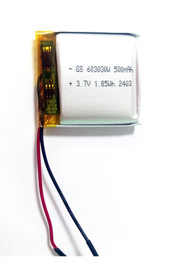 Li-ion Polymer 603030 500mAh 3.7V Met PCM