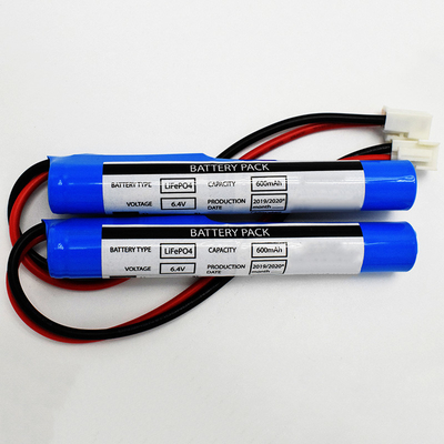 Noodverlichting 600mAh 6.4V 18650 LiFePO4 oplaadbare batterijen