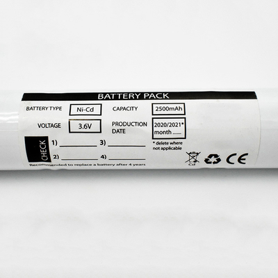 3.6V 2500mAh Ni-CD-batterij voor noodverlichting met hoge kosteneffectiviteit