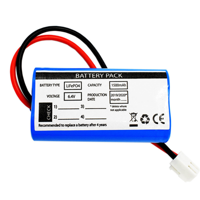 Noodverlichting zonne-energie gebruik Side By Side LiFePO4 batterijen 1500mAh 6,4 Volt