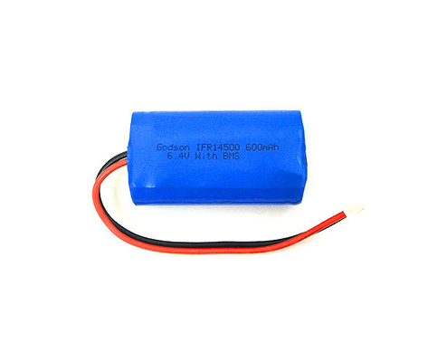 Krimp Kokeroem Lifepo4 Li Ion Battery 14500 6.4V 600mAh