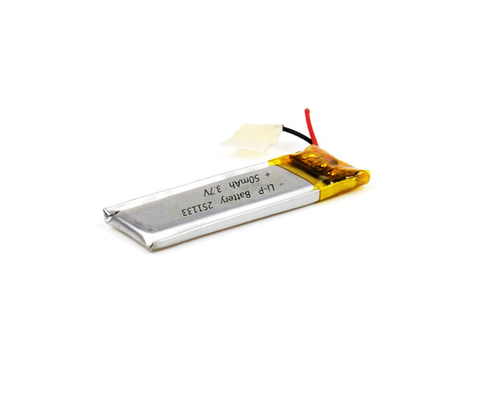 Batterij 251133 50mAh 3.7V van het lithiumpolymeer met het Goede Cyclusleven