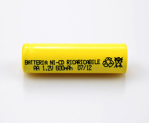 16.6g 1,2 V-de Batterij Navulbaar Geel pvc AA600mAh van CD van Ni