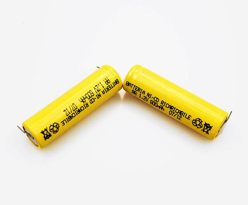 16.6g 1,2 V-de Batterij Navulbaar Geel pvc AA600mAh van CD van Ni