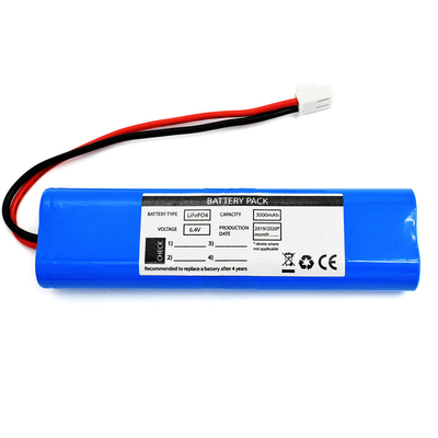 De Batterij6.4v Blauw pvc van de noodverlichtingbatterij LiFePO4 3000mah